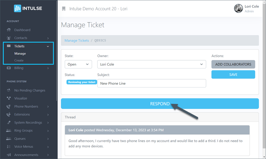Manage Tickets